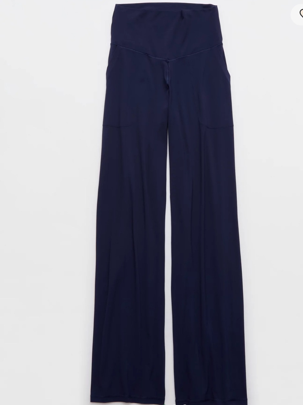 Aerie Navy Wide-Leg Trousers